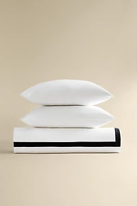 BORDERED SATEEN DUVET COVER