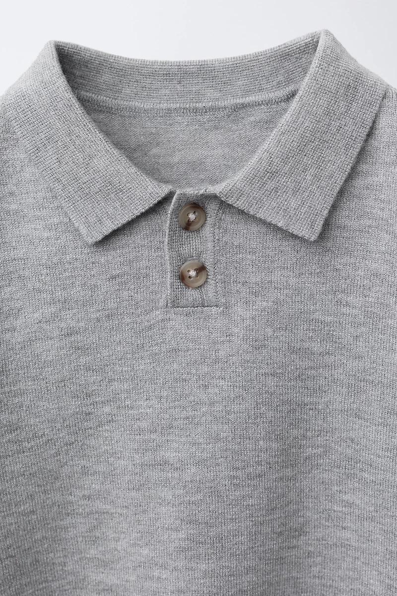 KNIT POLO SWEATER