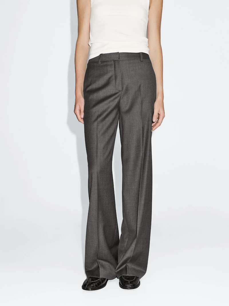 Pantalon de tailleur large 100 % laine