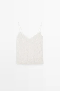 Strappy floral lace top