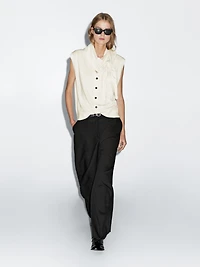 Veste sans manches écharpe 100 % laine