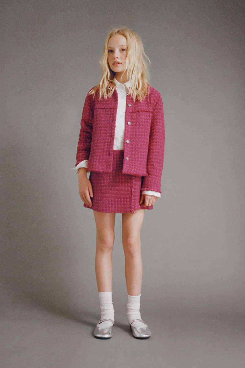 DISTRESSED TEXTURED SKORT