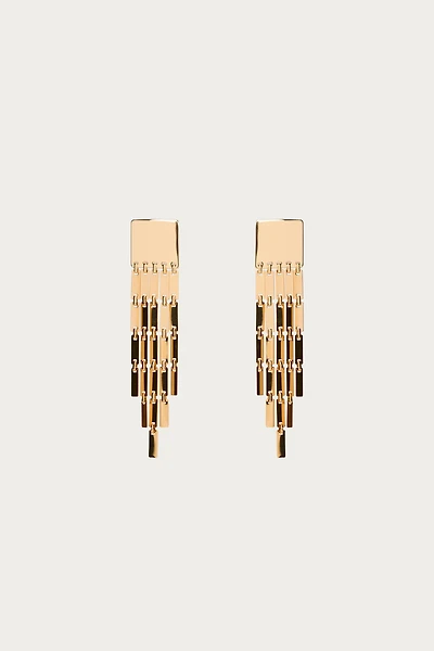 MARISA BERENSON X ZARA FRINGED SQUARE EARRINGS