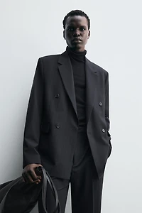 VESTE DE COSTUME À BOUTONNAGE CROISÉ ET RAYURES TENNIS