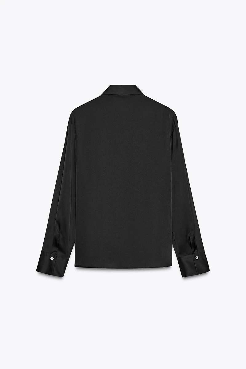 KNOTTED SATIN EFFECT SHIRT