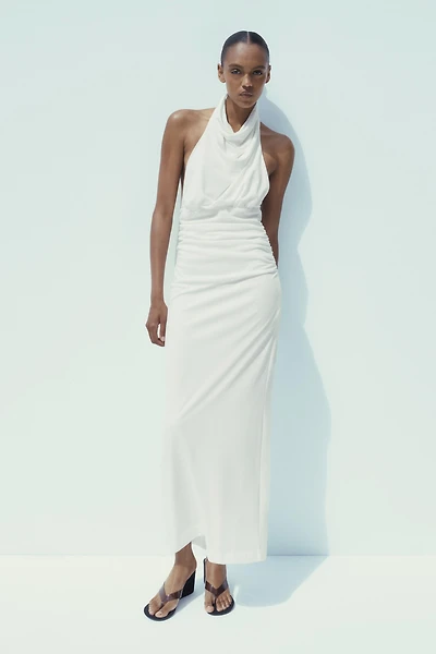 ROBE LONGUE HALTER DOS NU