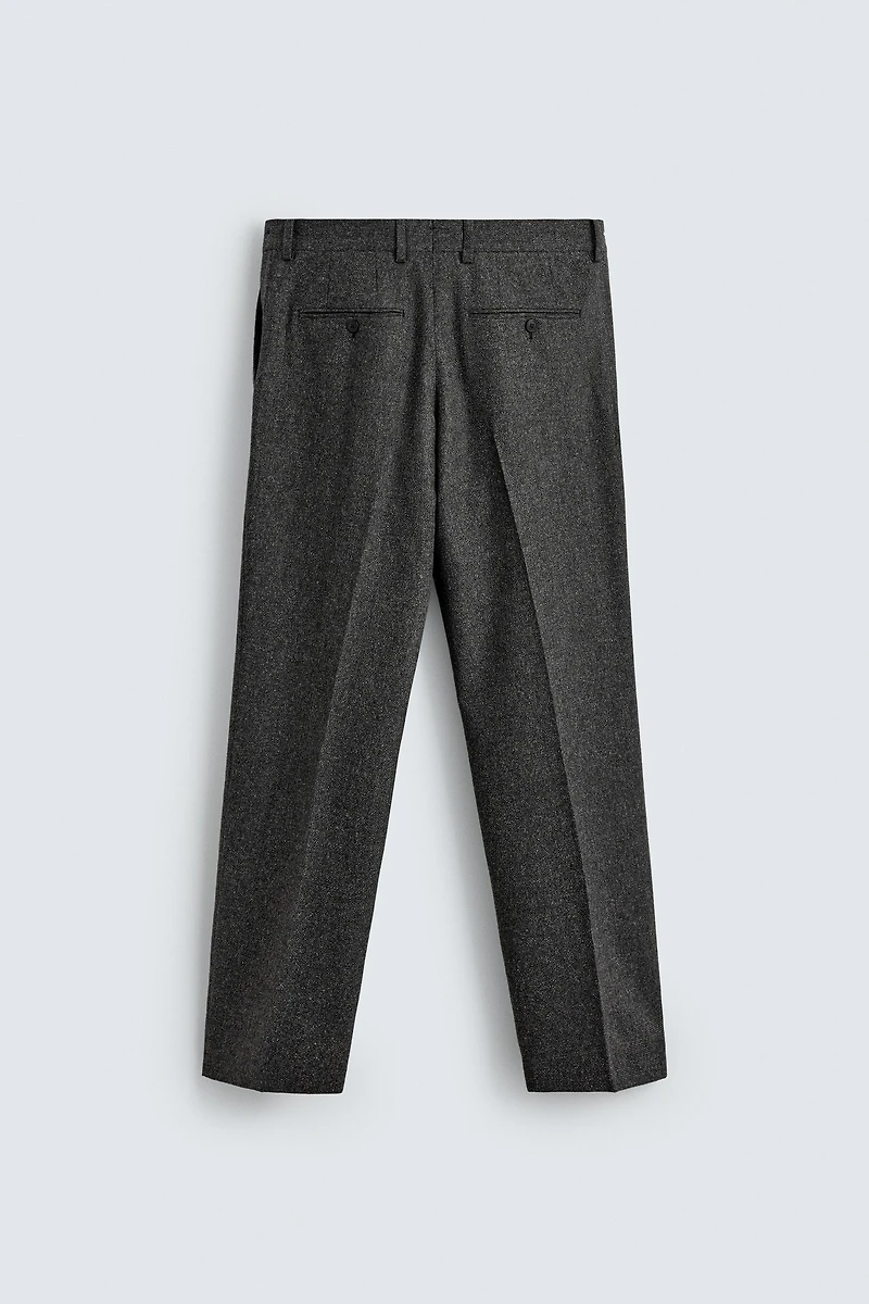 LIMITED EDITION WOOL TEXTURED SUIT PANTS