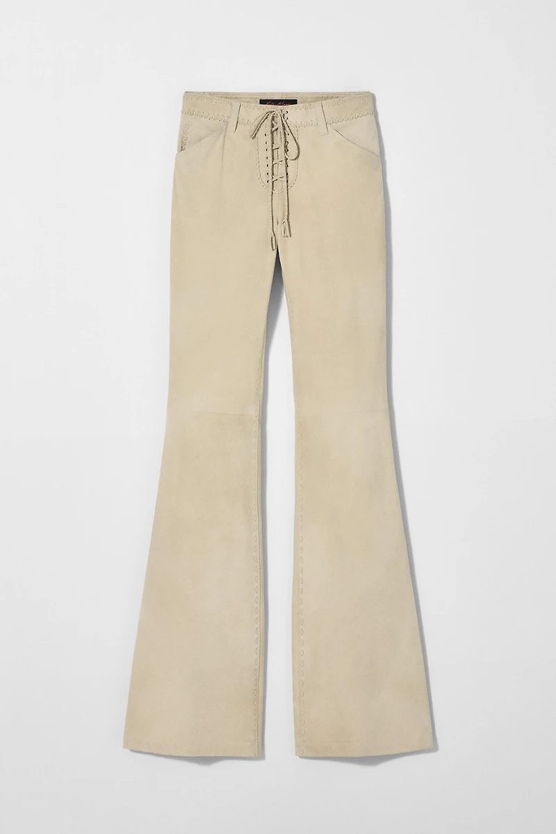 PANTALON EN CUIR DAIM À NŒUDS KATE MOSS X ZARA