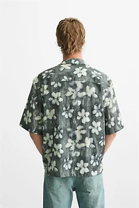 ABSTRACT FLORAL PRINT SHIRT