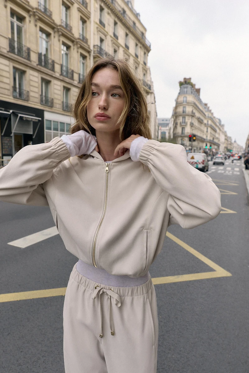 HOODED BOMBER JACKET