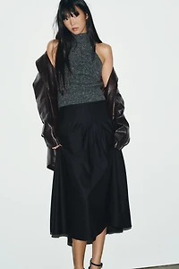 PLEATED MIDI SKIRT