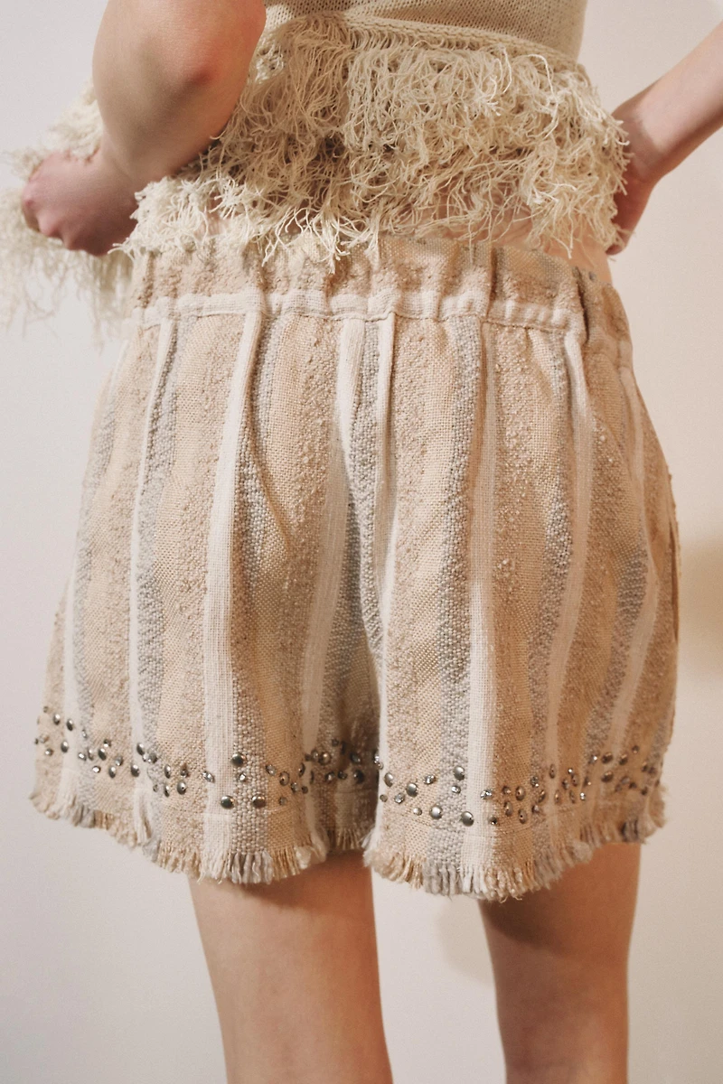 ZW COLLECTION RUSTIC STRIPED BERMUDA SHORTS