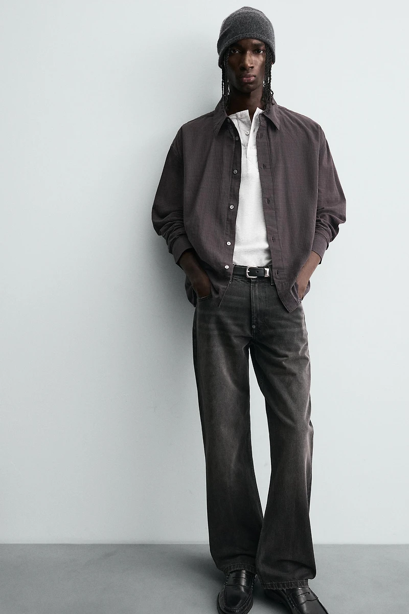 RELAXED FIT PLAID SHIRT