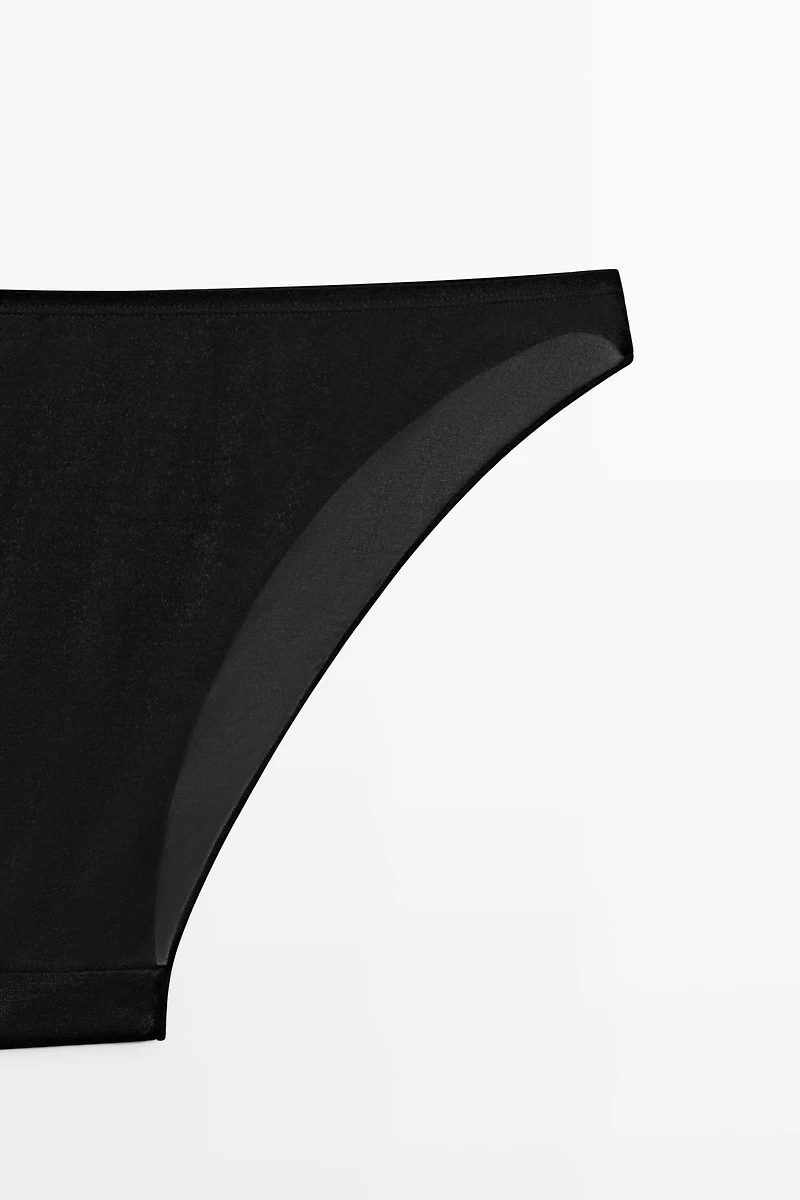 Semi-sheer briefs with metallic detail
