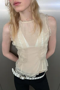 LACE SHIRT WITH COVERED BUTTONS