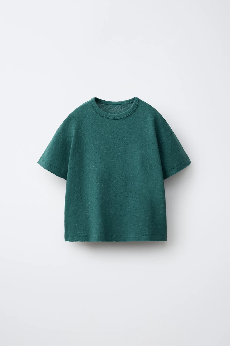 COTTON AND LINEN T-SHIRT