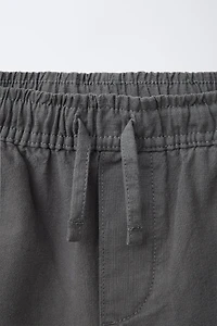 WIDE FIT COTTON SHORTS WITH LABEL