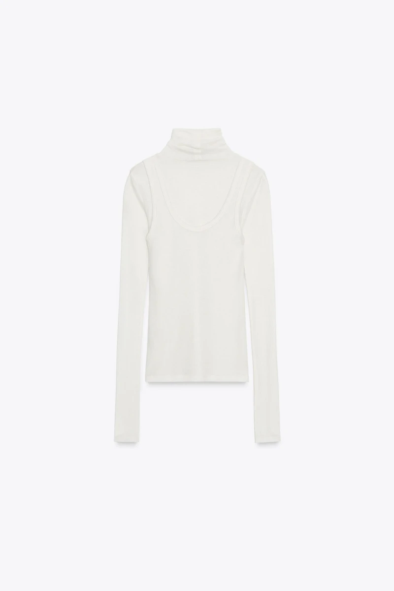 T-SHIRT COL MONTANT SUPERPOSITION
