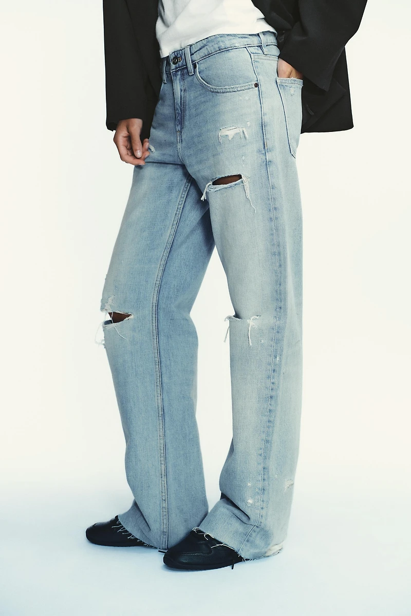 JEAN TRF LARGE DÉCHIRÉ TAILLE