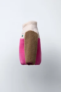 COLOR BLOCK FLEECE JACKET WITH LABEL