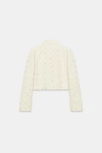 VESTE COURTE EFFRANGÉE À FANTAISIE