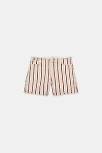 Z1975 FRAYED STRIPED DENIM SHORTS