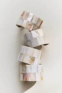 SET OF MOTHER-OF-PEARL NAPKIN RINGS (SET OF 4)