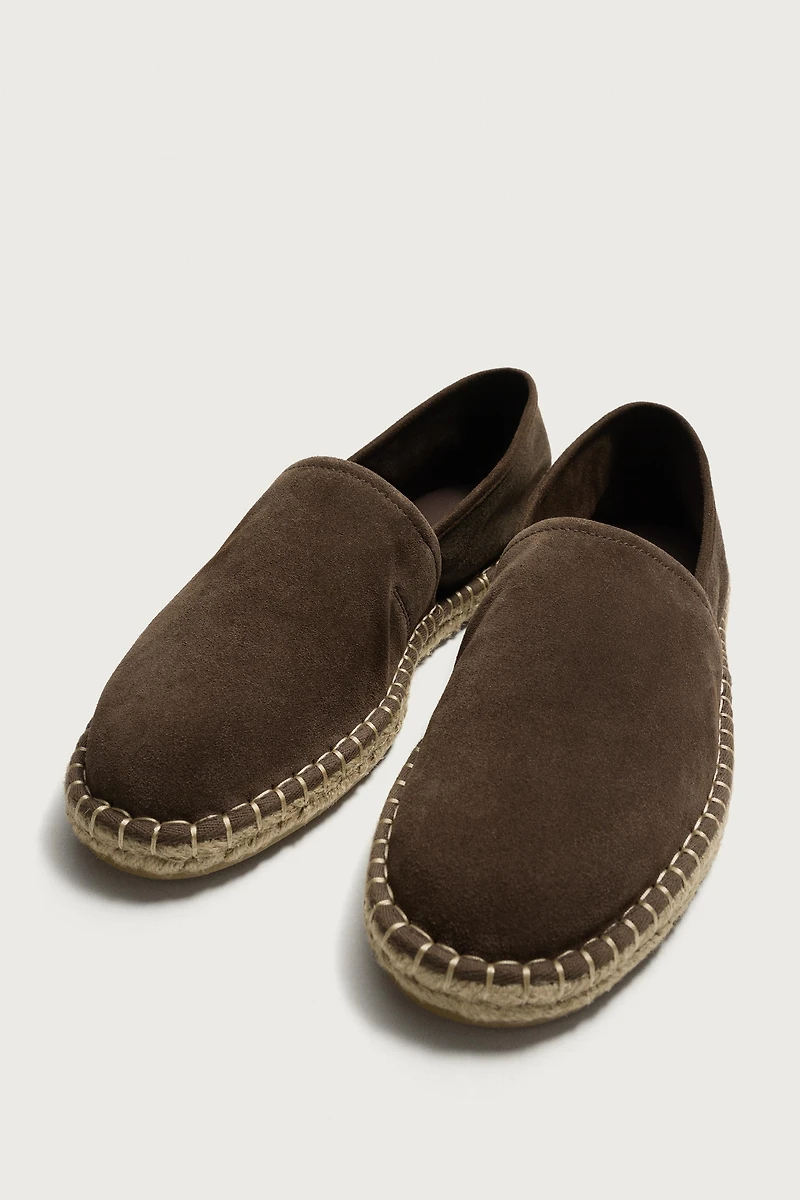 COMBINATION LEATHER ESPADRILLES
