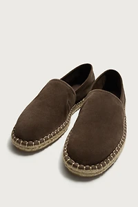 COMBINATION LEATHER ESPADRILLES