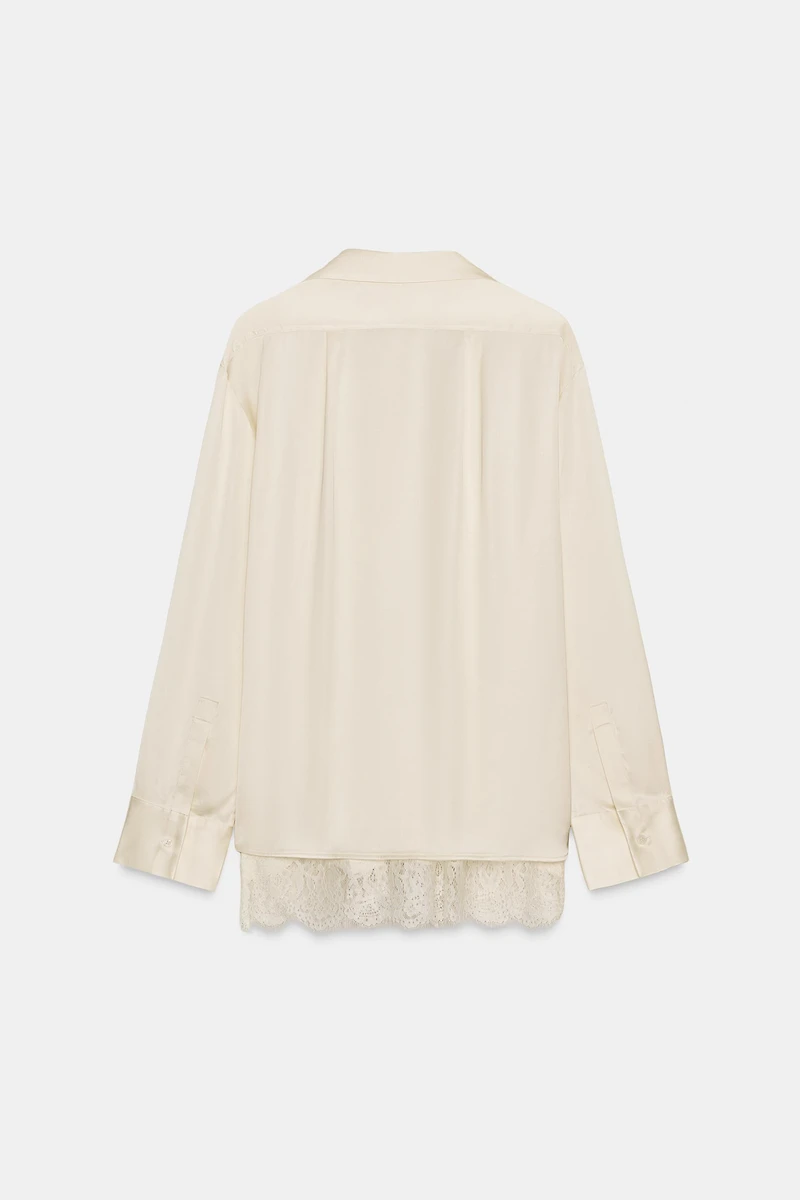 COMBINATION SATIN EFFECT BLOUSE ZW COLLECTION