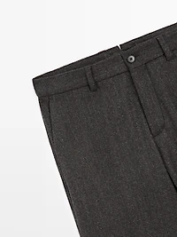 Twill wool blend trousers