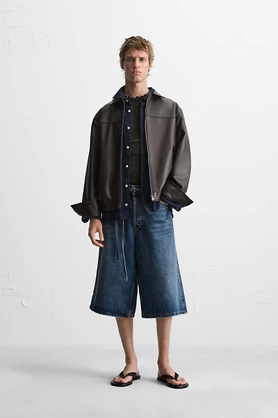 BLOUSON BOMBER MATIÈRE SYNTHÉTIQUE