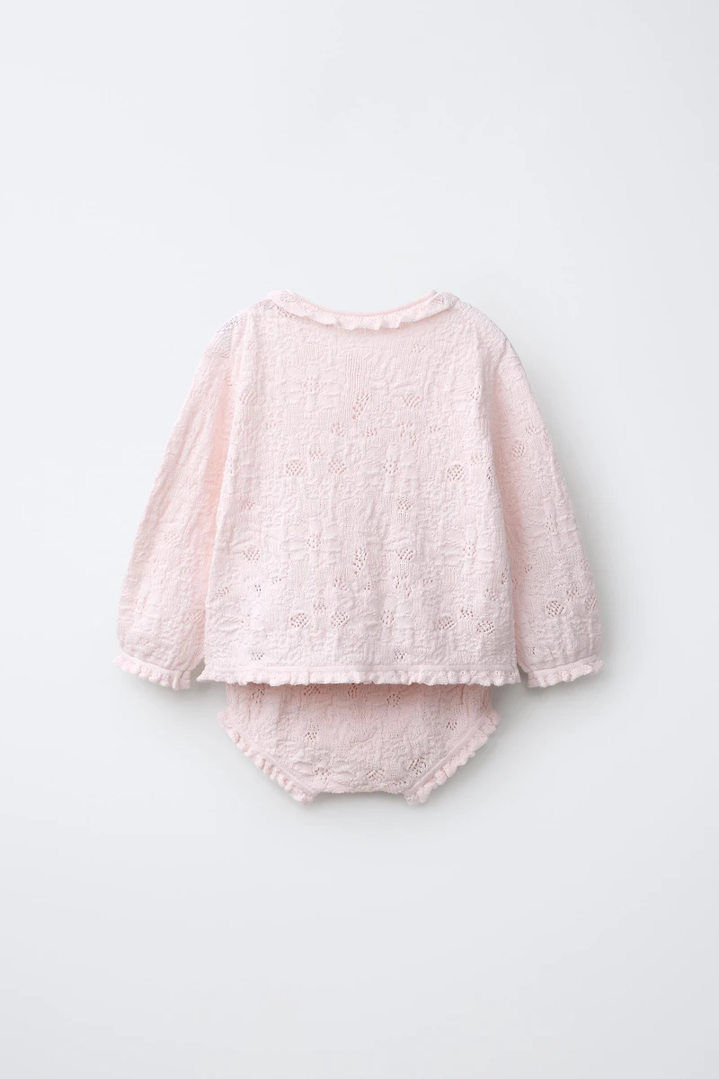 ENSEMBLE GILET ET CULOTTE EN MAILLE COTON SOIE