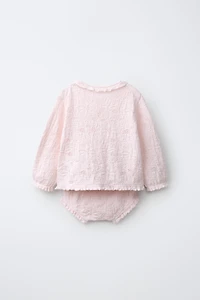 ENSEMBLE GILET ET CULOTTE EN MAILLE COTON SOIE