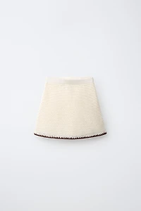 CONTRAST HEM KNIT SKIRT