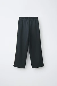ZIP SWEATSHIRT AND WIDE LEG PANTS SET WITH CONTRAST STRIPES