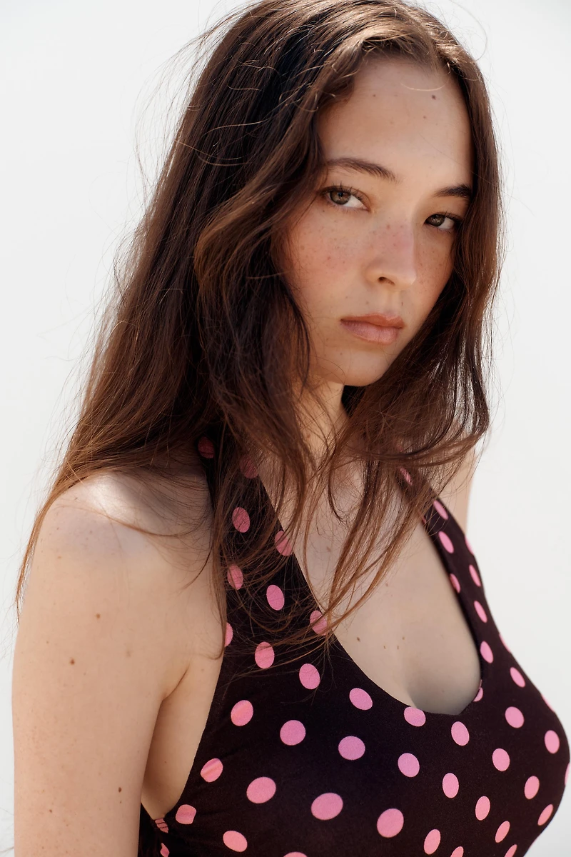 POLKA DOT HALTER TOP