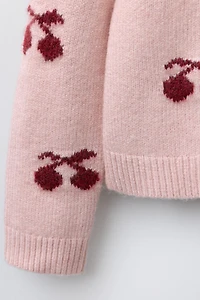 CHERRY KNIT CARDIGAN