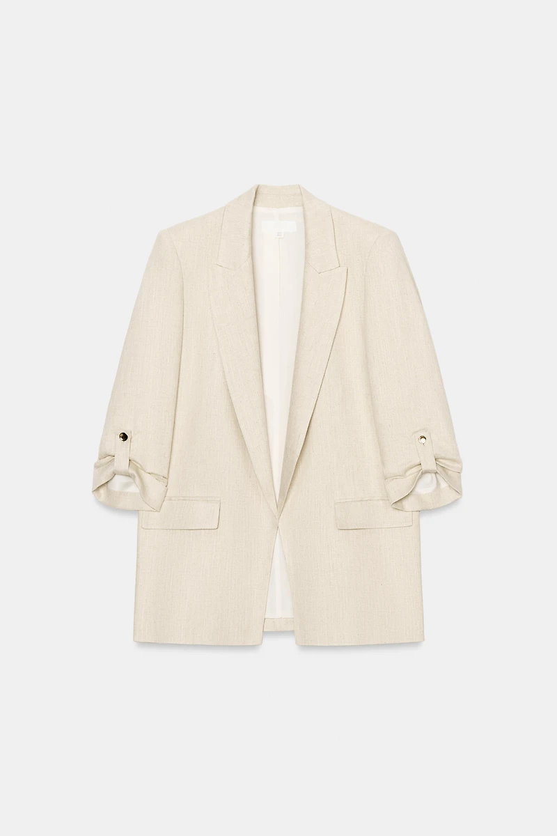 OPEN BLAZER WITH ROLLED-UP SLEEVES