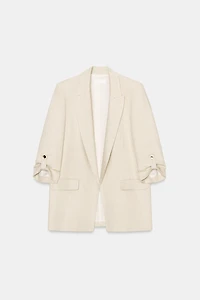 OPEN BLAZER WITH ROLLED-UP SLEEVES