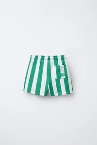 BERMUDA EN MOLLETON STRAIGHT À RAYURES