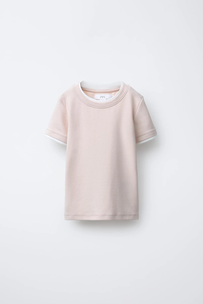 DOUBLE NECK T-SHIRT WITH MODAL