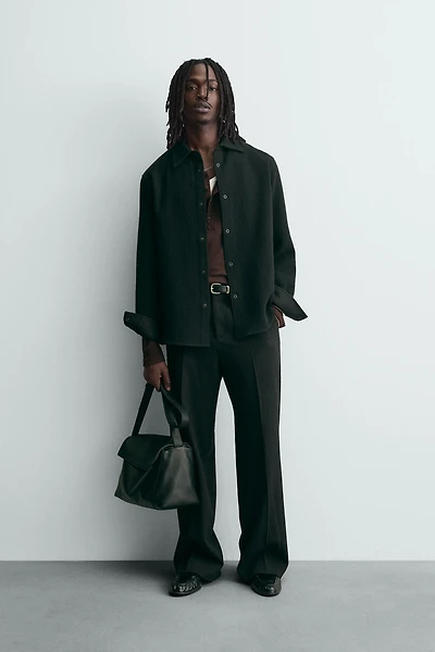 RELAXED FIT TEXTURED OVERSHIRT