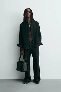 RELAXED FIT TEXTURED OVERSHIRT