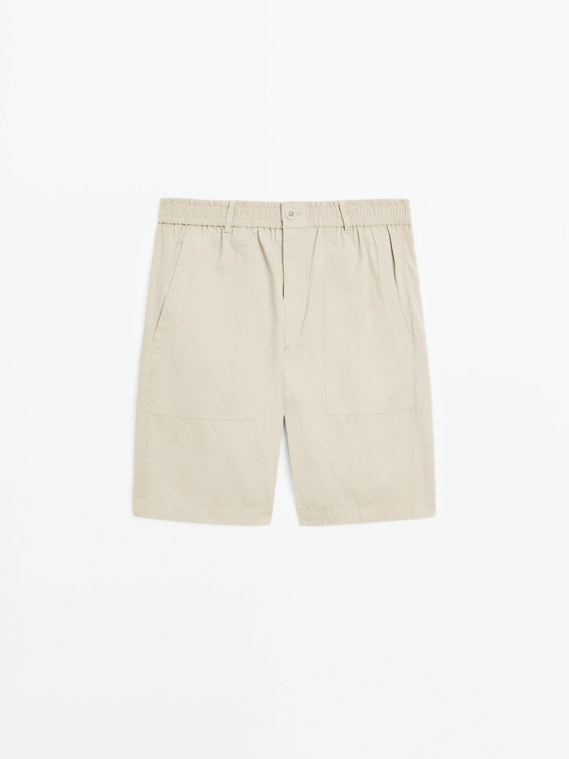 Bermuda carpenter en popeline de coton
