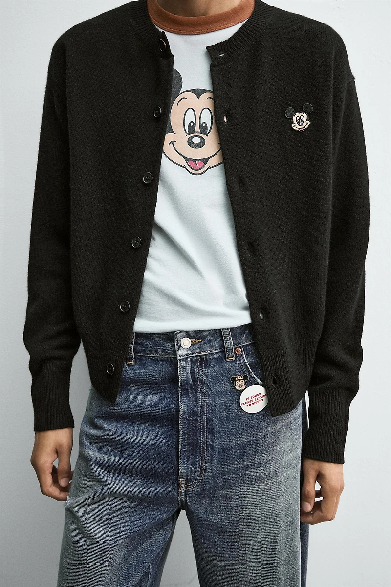 MICKEY MOUSE PATCH CARDIGAN HARRY LAMBERT FOR ZARA X DISNEY