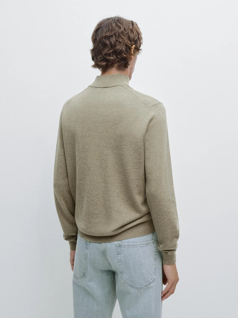 Pull en maille à col camionneur boutonné