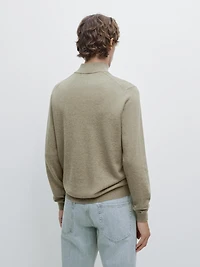 Pull en maille à col camionneur boutonné