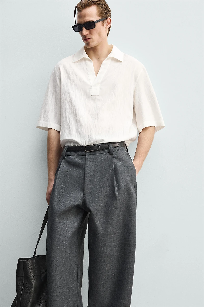 TEXTURED STRIPED POLO SHIRT