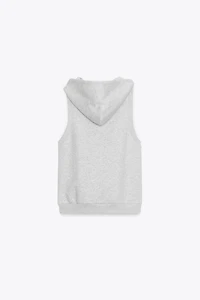 GILET SANS MANCHES À CAPUCHE EN MOLLETON